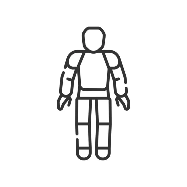 Icono de línea negra Android. Robot humanoide u organismo sintético. Innovación en tecnología. Firme para la página web, aplicación. UI UX Elemento de diseño de interfaz gráfica . — Archivo Imágenes Vectoriales