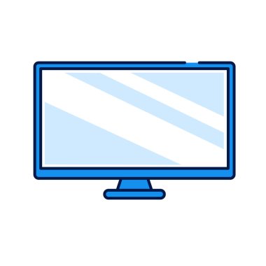 Televizyon renk çizgisi simgesini göster. Elektronik cihaz. Web sayfası için piktogram, mobil uygulama, tanıtım. Düzenlenebilir vuruş.