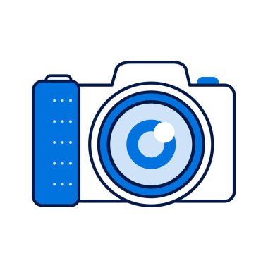 Fotoğraf makinesi renk çizgisi simgesi. Fotoğraf çekimi. Elektronik cihaz. Fotoğraf çekiyordum. Web sayfası için piktogram, mobil uygulama, tanıtım. Ui Ux Gui tasarım elemanı. Düzenlenebilir vuruş.