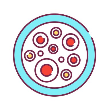 Kök hücrelerin renk çizgisi simgesi. Diğer hücre türlerine farklılaşabilen hücreler. Ayrıca daha fazla hücre üretmek için yenilenmeyi bölebilir. Web sayfası için piktogram, mobil uygulama, tanıtım. Düzenlenebilir vuruş.