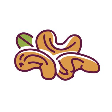 Kaju rengi çizgi simgesi. Yapraklı fındık. Web sayfası için piktogram, mobil uygulama, tanıtım. Ui Ux Gui tasarım elemanı. Düzenlenebilir vuruş.