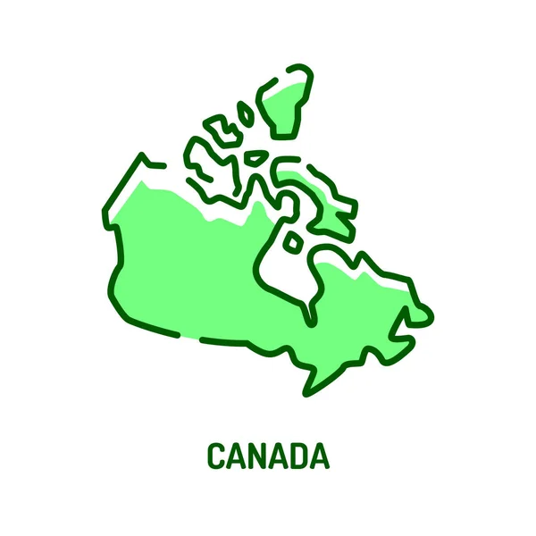 Canada kaart kleur lijn pictogram. Grens van het land. Pictogram voor webpagina, mobiele app, promo. Ui Ux Gui design element. Aanpasbare beroerte. — Stockvector