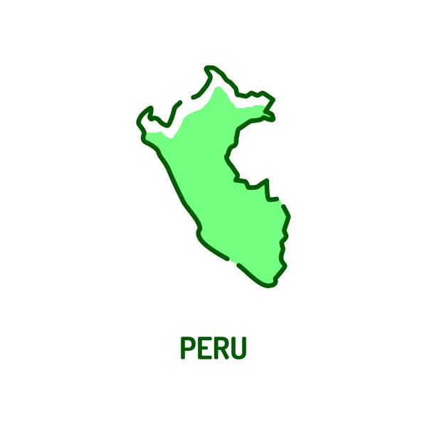 Perú mapa icono de línea de color. Frontera del país. Pictograma para página web, aplicación móvil, promo. UI UX elemento de diseño de interfaz gráfica. Carrera editable . — Vector de stock