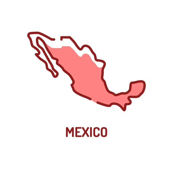 México mapa icono de línea de color. Frontera del país. Pictograma para página web, aplicación móvil, promo. UI UX elemento de diseño de interfaz gráfica. Carrera editable . — Vector de stock