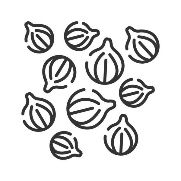 Koriander fekete vonal ikon. Gyógynövények és fűszerek. Főzőösszetevő. Piktogram a weboldalra. — Stock Vector