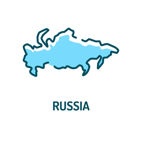 Russie carte icône de ligne de couleur. Frontière du pays. Pictogramme pour page web, application mobile, promo. UI UX GUI élément de conception. Course modifiable . — Image vectorielle