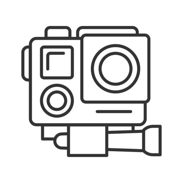 Action camera black line icon. Electronic device concept. Camera for active sports. Pictogram for web page, mobile app, promo. UI UX screen. User interface display. Editable stroke. — Stock Vector