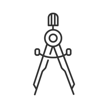 Dalgıç siyah çizgi simgesi. Mimarlık taslak aracı konsepti. Okul malzemeleri. Web sitesi, mobil uygulama, afiş, sosyal medya için imza. Düzenlenebilir vuruş.