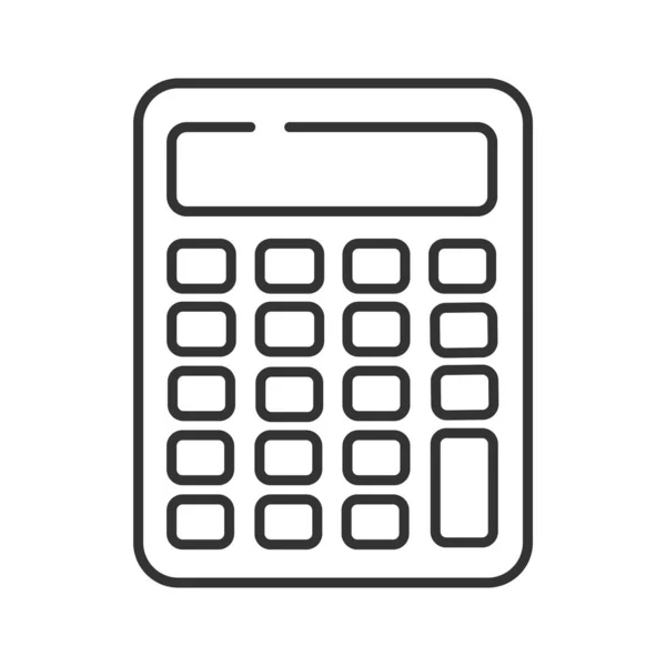 Calculator black line icon. Bookkeeping concept. Electronic portable device. Sign for web page, mobile app, banner, social media. Editable stroke. — Stock Vector