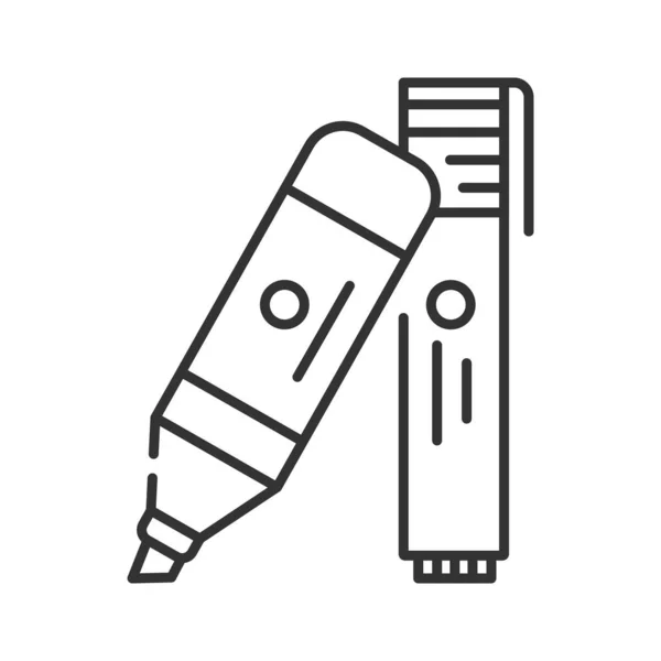 Filzstifte Black Line Icon. Textmarker-Konzept. Schule, Bürobedarf. Zeichen für Webseite, mobile App, Banner, soziale Medien. editierbarer Schlaganfall. — Stockvektor