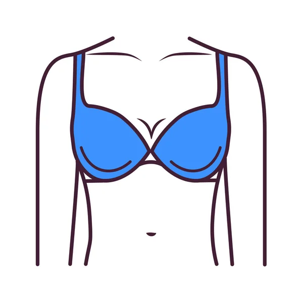 Reggiseno lingerie icona linea di colore. Indumento aderente che viene indossato per aiutare a sollevare e sostenere il seno di una donna. Pittogramma per pagina web, app mobile, promo. UI UX GUI elemento di design. Ictus modificabile . — Vettoriale Stock