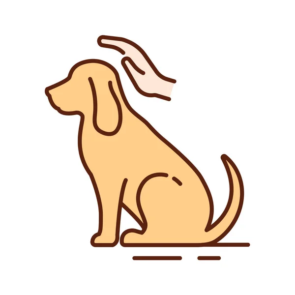 Dog care color line icon. Improving the life of dogs. Actions aimed at their care. Pictogram for web page, mobile app, promo. UI UX GUI design element. Editable stroke. — Stock Vector