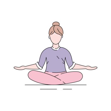 Padmasana Lotus konum renk çizgisi simgesi. Bacak bacak üstüne atmış Asana, her ayağın karşı bacağa konduğu yerde. Web sayfası için piktogram, mobil uygulama, tanıtım. Düzenlenebilir vuruş.