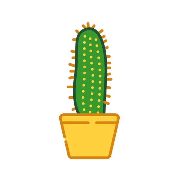 Cactus pot color line icon. Cactus that is growing in the pot. Can be used in interior for decoration. Pictogram for web page, mobile app, promo. UI UX GUI design element. Editable stroke. — Stock Vector
