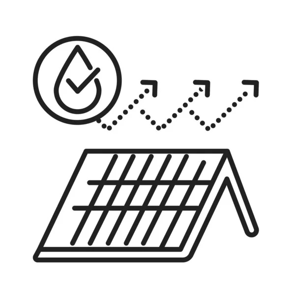 Tegola impermeabile icona linea nera. concetto di rivestimento idrorepellente. Segno materiale impermeabile. Pittogramma per pagina web, app mobile, promo. UI UX GUI elemento di design . — Vettoriale Stock