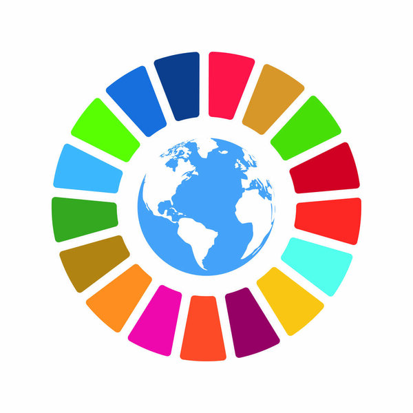 Corporate social responsibility vector element. Sustainable Development Goals - United Nations vector illustration. SDG color icon. Pictogram for ad, web, mobile app, promo. UI UX design.