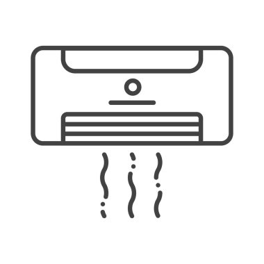 Klima siyah çizgi simgesi. Otel konforu tabelası. Web sayfası için piktogram, mobil uygulama, tanıtım. Ui Ux Gui tasarım elemanı. Düzenlenebilir vuruş.