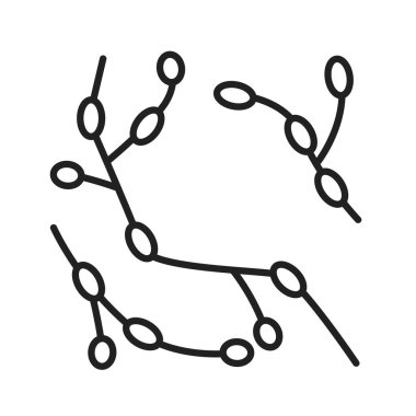 Bakteri rodomikrobiyum siyah çizgi simgesi. Mikroskobik mikrop hastalıklara neden olur. İnternet için piktogram, mobil uygulama, tanıtım. Ui Ux tasarım elemanı. Düzenlenebilir vuruş.