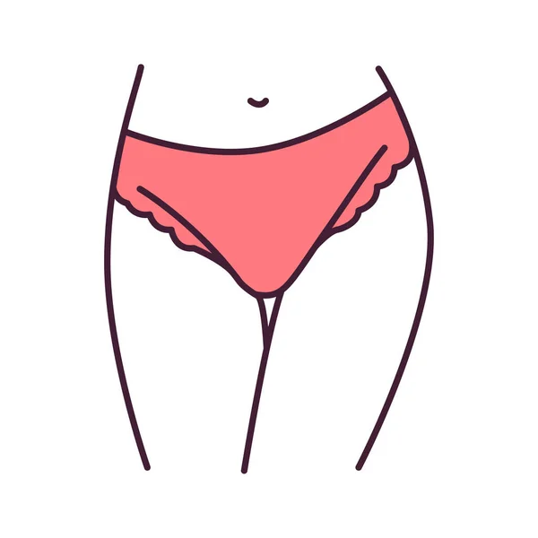 Culotte slip lingerie couleur ligne icône. Un type de culotte avec des côtés qui s'étendent vers le bas des hanches. Pictogramme pour page web, application mobile, promo. UI UX GUI élément de conception. Course modifiable — Image vectorielle