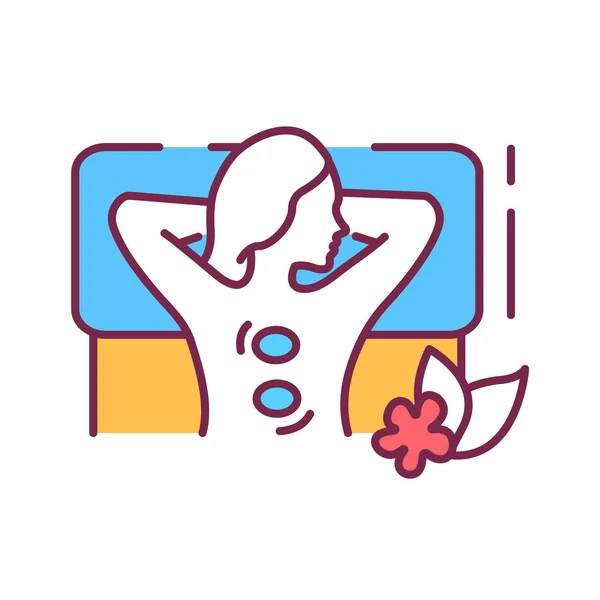 SPA body treatments color line icon. Cleanse, exfoliate, and hydrate the skin on body. Pictogram for web page, mobile app, promo. UI UX GUI design element. Editable stroke. — Stock Vector