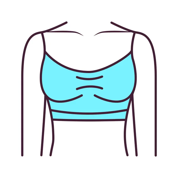 가장 유명 한 란제리 컬러 라인 아이콘. 적어도 가슴을 덮고 있는 속옷같은 거요. 웹 페이지를 위한 Pictogram, 모바일 앱, 프로 모. UI UX GUI 설계 요소. 정확 한 뇌졸중. — 스톡 사진
