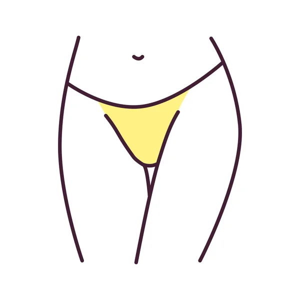Coussins thongs ligne de couleur lingerie icône. Type de culotte dont les côtés se prolongent vers le bas des hanches. Pictogramme pour page web, application mobile, promo. Élément de conception UI UX GUI. Course modifiable. — Image vectorielle