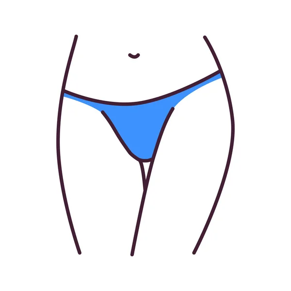 Underpants tanga lingerie ícone de linha de cor. Um tipo de calcinha com lados que se estendem para baixo dos quadris. Pictogram para página web, aplicativo móvel, promo. UI UX GUI elemento de design. AVC editável —  Vetores de Stock