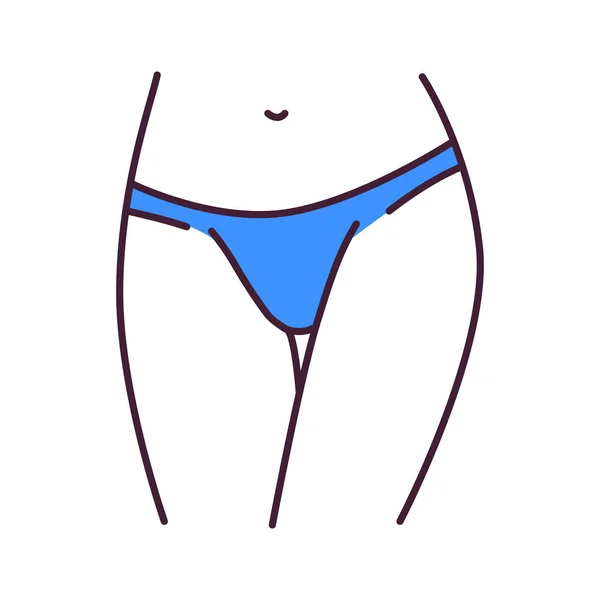 Sous-vêtements tonga ligne de couleur de lingerie icône. Type de culotte dont les côtés se prolongent vers le bas des hanches. Pictogramme pour page web, application mobile, promo. Élément de conception UI UX GUI. Course modifiable — Image vectorielle