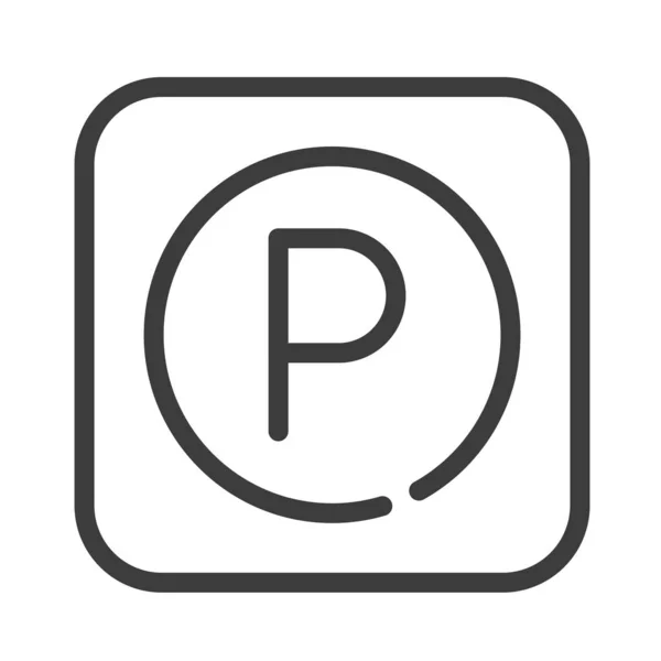 Das Symbol der schwarzen Linie beim Parken. Auto-Stand-Element. Öffentliche Navigation. Piktogramm für Webseite, mobile App, Promo. UI UX GUI Designelement. Essbarer Schlaganfall. — Stockvektor