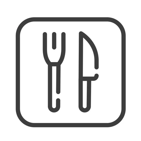 Signo de ruta del restaurante icono de línea negra. Navegación pública. Pictograma para página web, aplicación móvil, promo. UI UX elemento de diseño de interfaz gráfica. Carrera editable . — Vector de stock