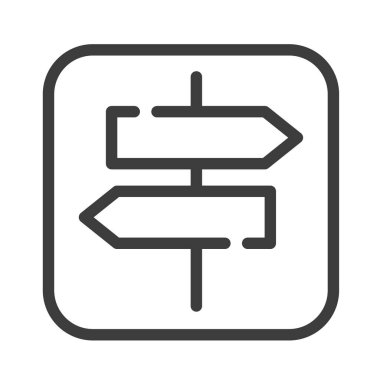 Yönlü ok yolu siyah çizgi simgesi. Şehir rehberi. Kamu navigasyonu. Web sayfası için piktogram, mobil uygulama, tanıtım. Ui Ux Gui tasarım elemanı. Düzenlenebilir vuruş.