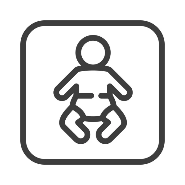 Baby black line icon. Changing diapers sign. Public navigation. Pictogram for web page, mobile app, promo. UI UX GUI design element. Editable stroke. — Stock Vector