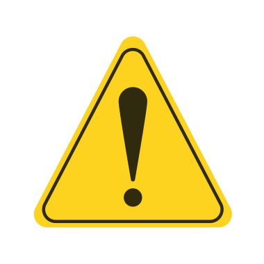 Dikkat dikkat, tehlikeli sarı element. Uyarı işareti. Web sayfası için piktogram, mobil uygulama, tanıtım. Ui Ux Gui tasarım ögesi.