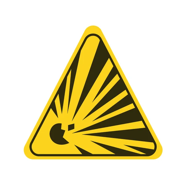 Atención elemento amarillo peligrosamente explosivo. Señal de advertencia. Pictograma para página web, aplicación móvil, promo. UI UX Elemento de diseño de interfaz gráfica . — Vector de stock