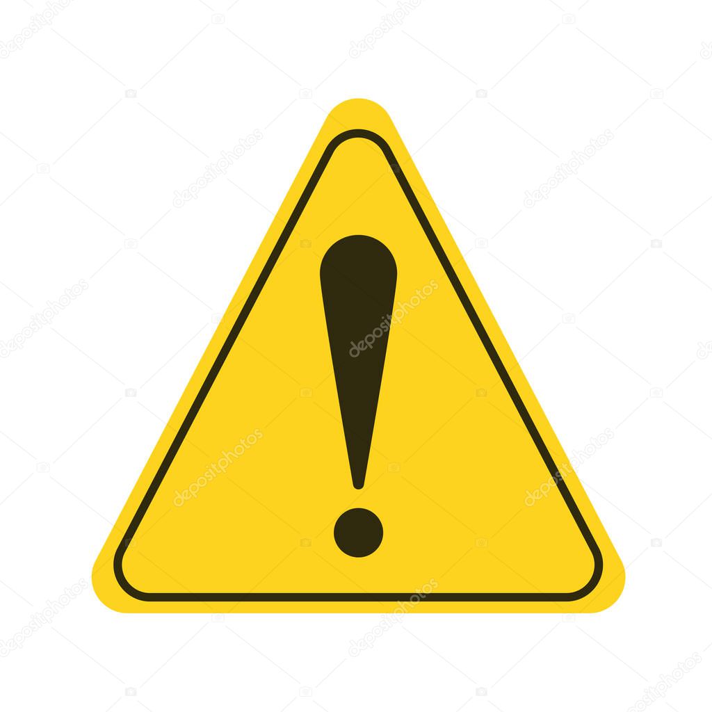 Attention dangerous yellow element. Warning sign. Pictogram for web page, mobile app, promo. UI UX GUI design element.