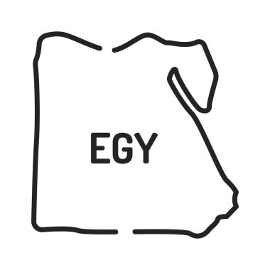 Mısır haritası siyah çizgi simgesi. Ülkenin sınırında. Web sayfası için piktogram, mobil uygulama, tanıtım. Ui Ux Gui tasarım elemanı. Düzenlenebilir vuruş