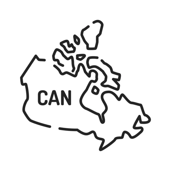 Carte Canada Icône Ligne Noire Frontière Pays Pictogramme Pour Page — Image vectorielle