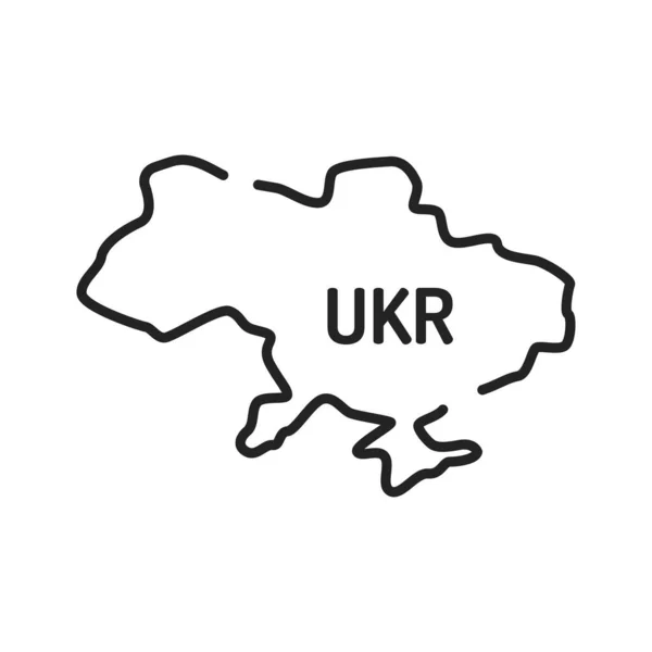 乌克兰绘制黑线图标 国家的边界 移动应用 宣传用的象形文字 Gui设计元素 可编辑笔划 — 图库矢量图片