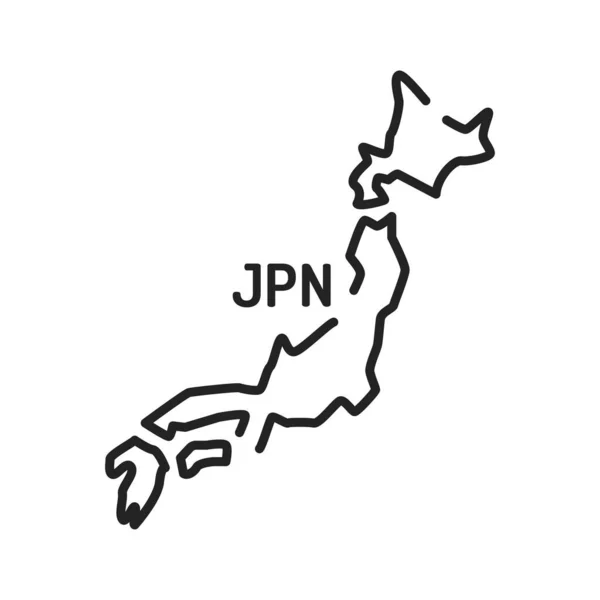 Jepang Memetakan Ikon Garis Hitam Perbatasan Negara Pictogram Untuk Halaman - Stok Vektor