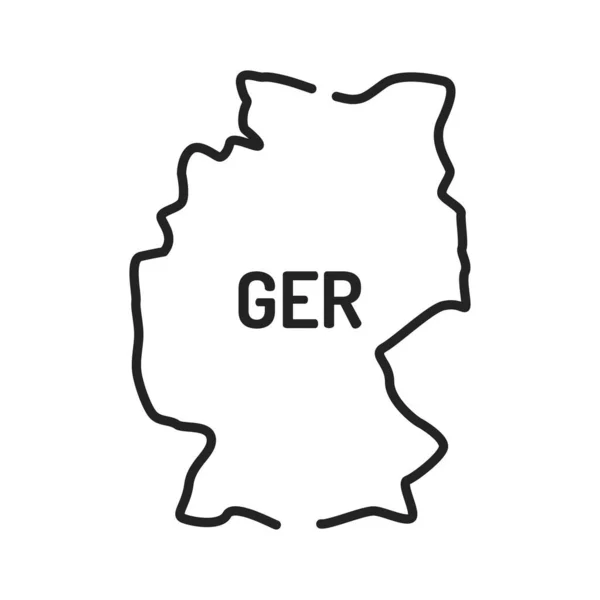 Tyskland Kartlägger Svarta Linjen Ikonen Landets Gräns Piktogram För Webbsida — Stock vektor