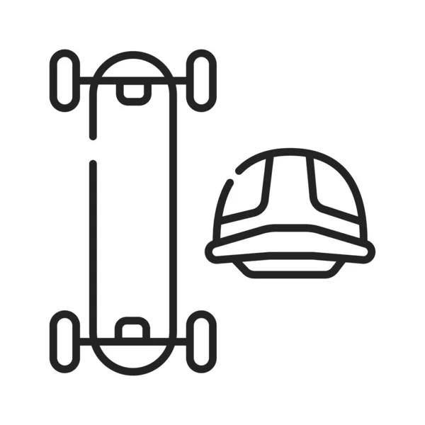 Mountainboarden Schwarze Linie Symbol Atb Für Langlauf Sommer Piktogramm Für — Stockvektor