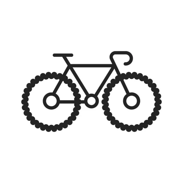 Mountainbike Black Line Symbol Mtb Konzipiert Für Road Skiing Piktogramm — Stockvektor