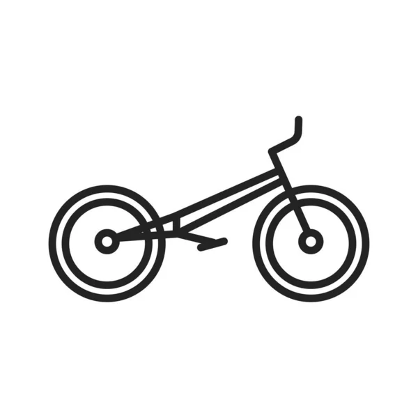 Ikona Czarnej Linii Próbnej Ekstremalny Sport Pokonywanie Przeszkód Rowerze Piktogram — Wektor stockowy