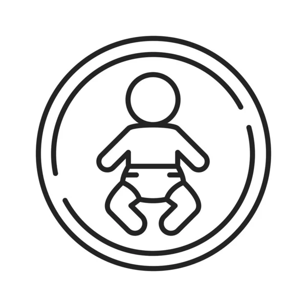 Orthopedic Mattress Baby Black Line Icon Designed Support Joints Back — Stock Vector