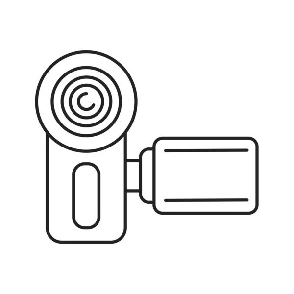 Videocamera Zwart Lijn Icoon Elektronisch Apparaat Videorecorder Pictogram Voor Webpagina — Stockvector
