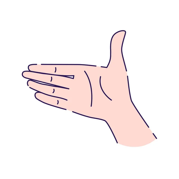 Hand Gest Skaka Hand Linje Ikon Partnerskap Symbol Piktogram För — Stock vektor