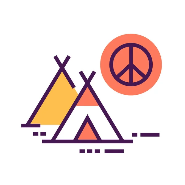 和平营的色彩图标 反战运动 和平抗议 是的网页 移动应用 宣传用的象形文字 可编辑笔划 — 图库矢量图片