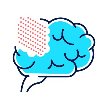 Beyin hastalığı Alzheimer çizgisi renk ikonu. İnsan organı konsepti. Hafıza kaybı. Zihinsel insan yeteneklerinde azalma. Web sayfası, mobil uygulama, düğme, logo için imza. Düzenlenebilir vuruş