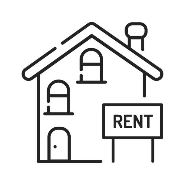 Rental Property Black Line Icon Agreement Payment Made Temporary Use — Stock Vector