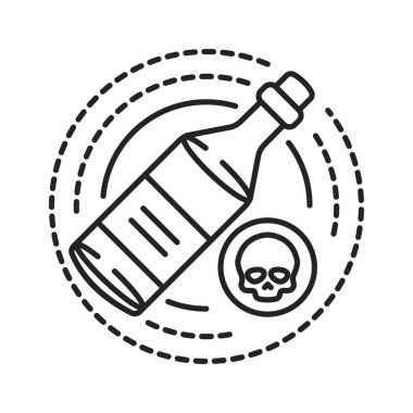 Alkol bağımlılığı siyah çizgi ikonu. Alkolizm, alkole fiziksel ya da duygusal bağımlılık anlamına gelir. Web sayfası için piktogram, mobil uygulama, tanıtım. UI UX GUI tasarım elemanı. Düzenlenebilir vuruş.